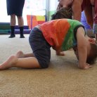Downward dog at gym class