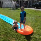 great day slip and sliding with our neighbor