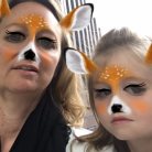Mommy and Faith playing with snapchat.